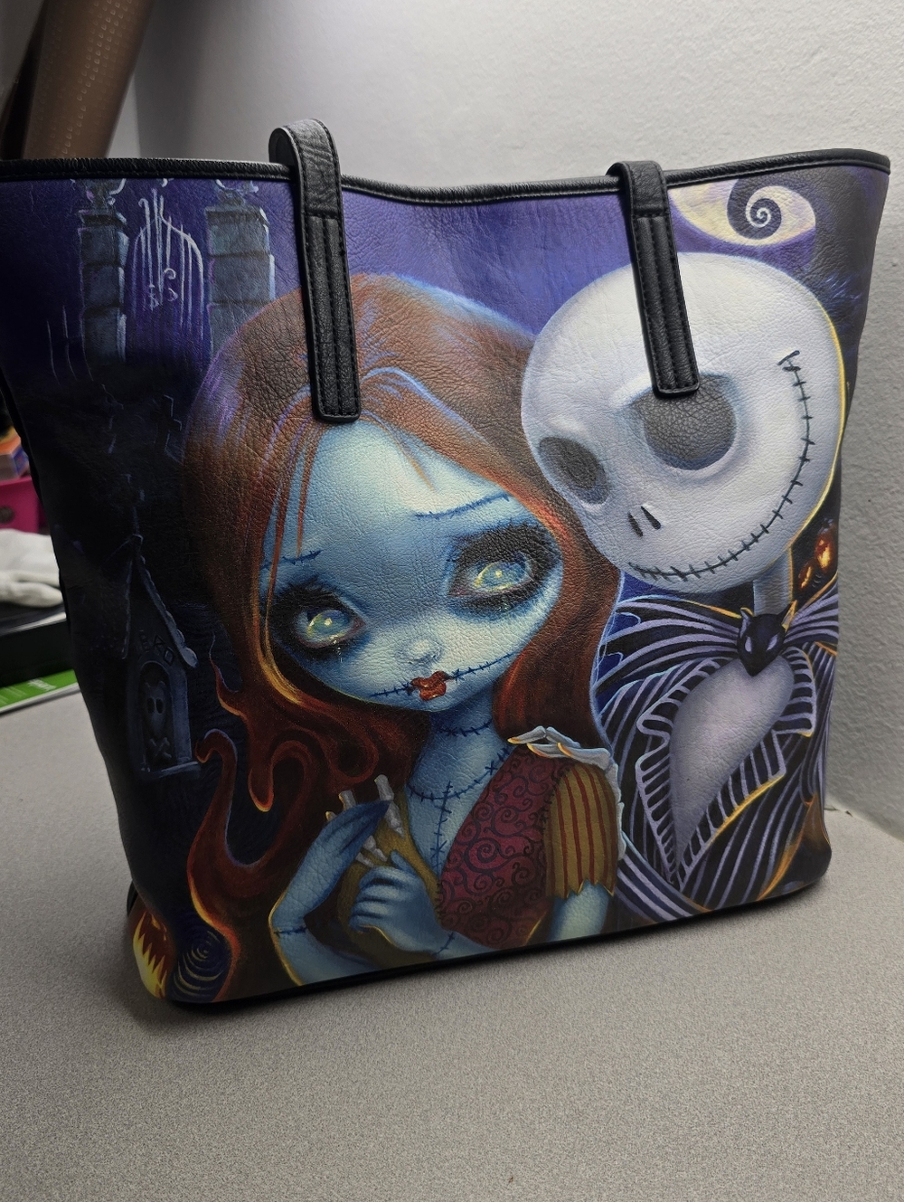 Disney Tim Burton Nightmare Before Christmas Tote Bag Black Large
